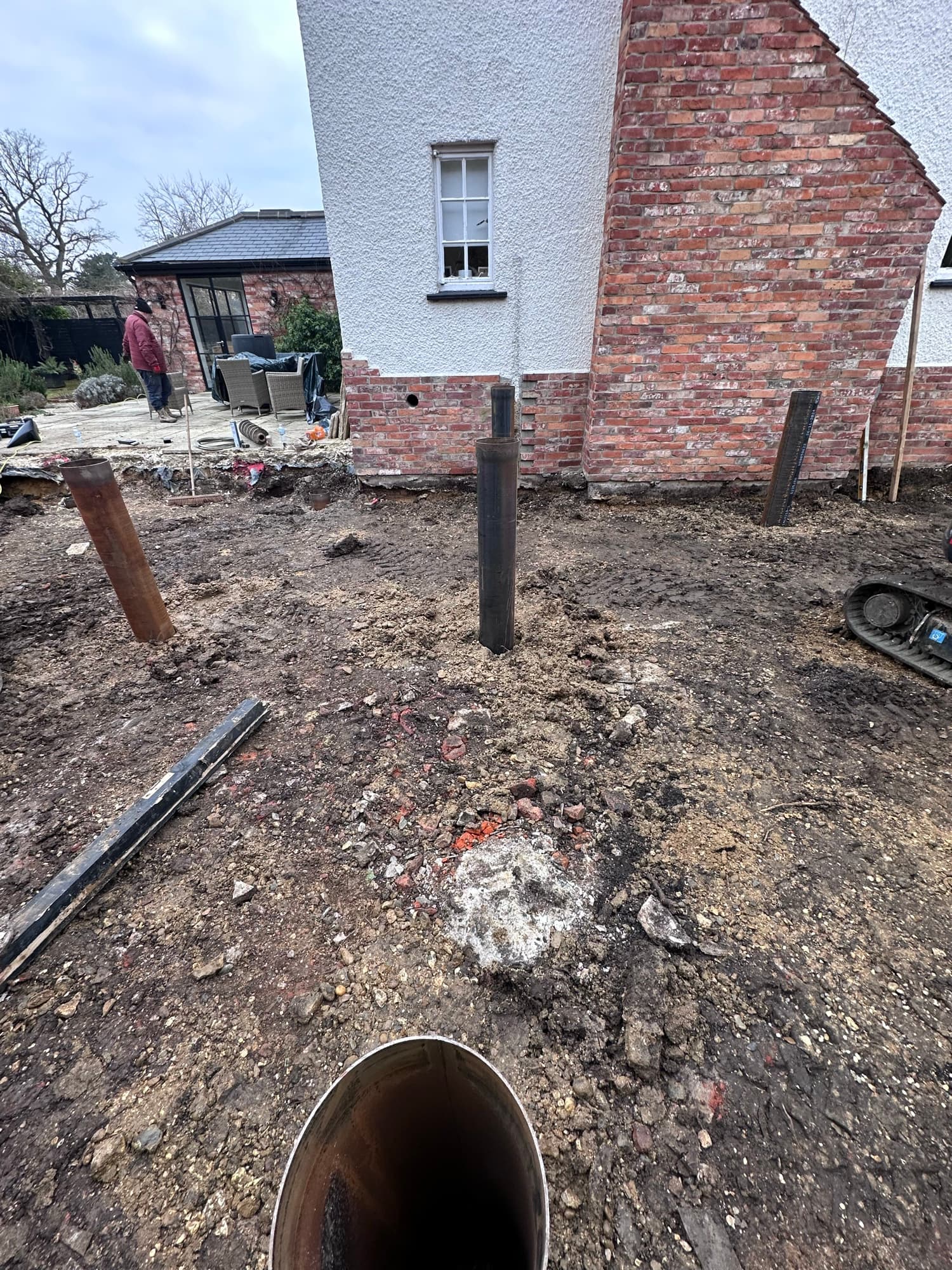 Steel Pile Casings Installed