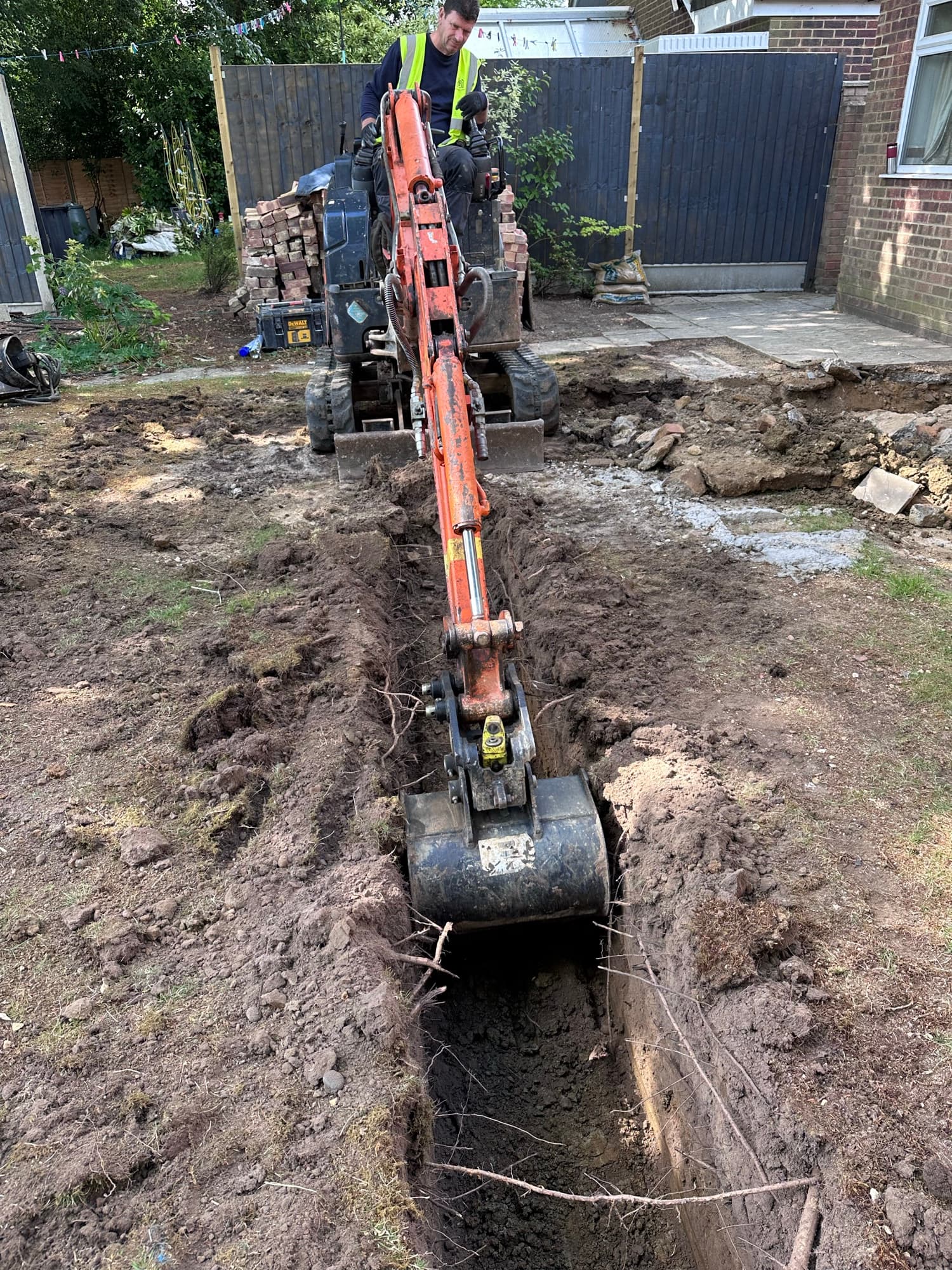 Mini Excavator Trench Excavation